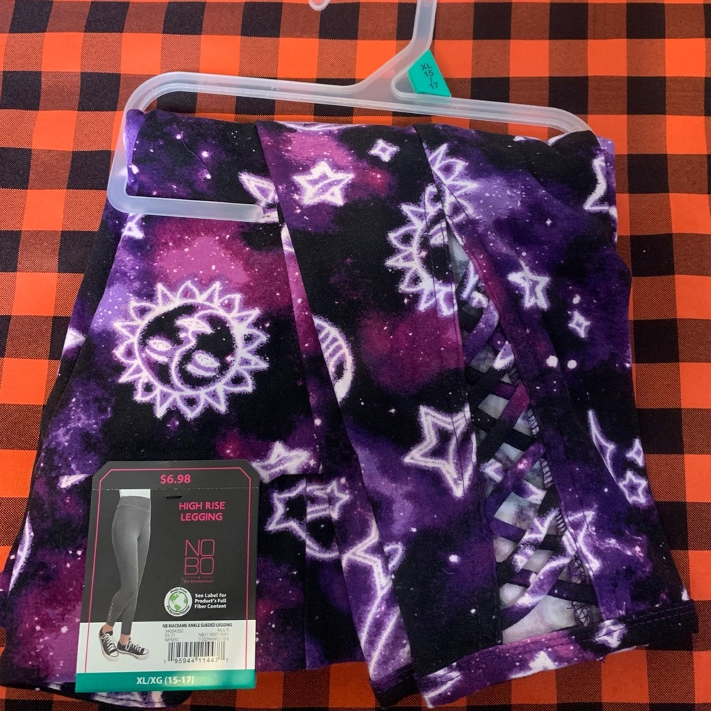 Purple and Black High Rise Leggings